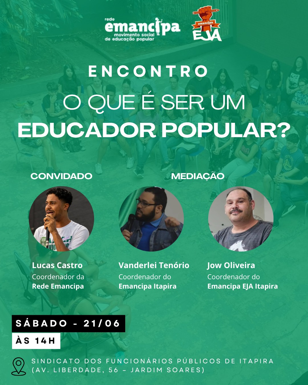 Rede Emancipa realiza encontro com educadores populares em Itapira